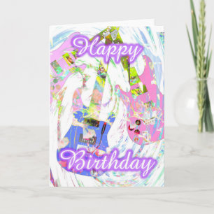 Carte Joyeux anniversaire Pastel guitar par Valxart