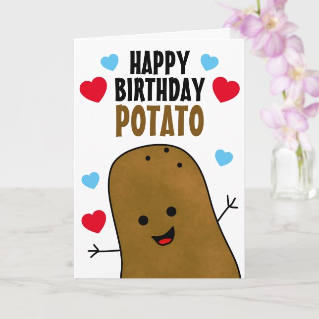 Carte Joyeux Anniversaire Patate  (Orchidée)