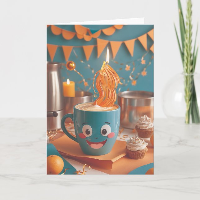 Carte Joyeux Anniversaire Pause Café (Devant)