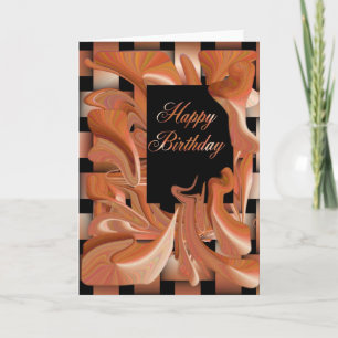 Carte Joyeux Anniversaire Peach Swirl