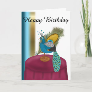 Carte Joyeux Anniversaire Peacock Thème