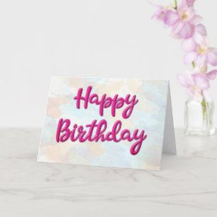 Carte Joyeux anniversaire personnalisable Magenta Serif 