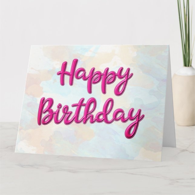 Carte Joyeux anniversaire personnalisable Magenta XL Sal (Devant)