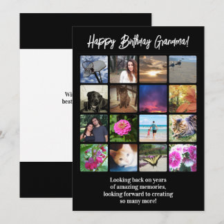 Carte Joyeux Anniversaire Personnalisé 16 Photo Collage
