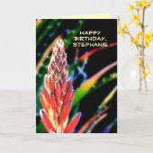 Carte Joyeux Anniversaire, Personnalisé, Coloré Aloe Exo (Yellow Flower)