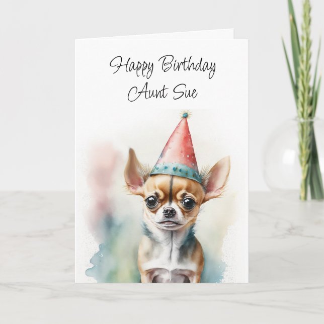 Carte Joyeux anniversaire personnalisé | Cute Chihuahua (Devant)