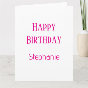 Carte Joyeux Anniversaire Personnalisé Nom Blanc Hot Ros