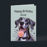 Carte Joyeux Anniversaire Personnalisé Nom Funny Great D<br><div class="desc">Joyeux Anniversaire Personnalisé Nom Funny Great Dane Dog parfait pour quiconque a aimé un Grand Danois</div>