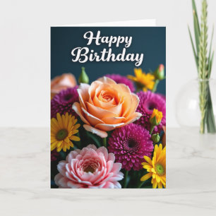 Carte Joyeux Anniversaire Pétales d'Abricot