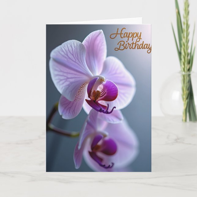 Carte Joyeux Anniversaire Pétales de Lilas (Devant)