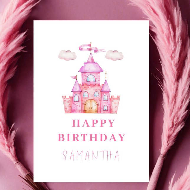Carte Joyeux anniversaire petit château princesse (Créateur téléchargé)