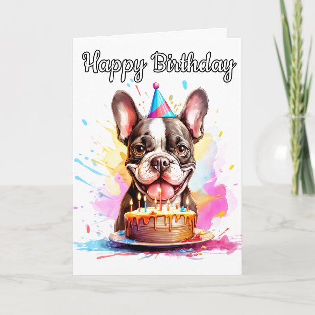 Carte Joyeux Anniversaire Petit Chiensseau Jouet (Devant)