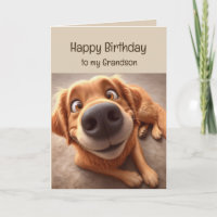 Joyeux Anniversaire Petit-Fils Drôle Fou Chien
