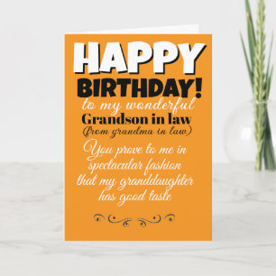 Carte Joyeux anniversaire petit-fils par alliance