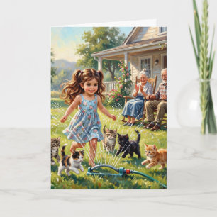Carte Joyeux Anniversaire Petite Fille Chiot Mignon Cart