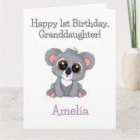 Joyeux anniversaire, petite-fille Cute Koala