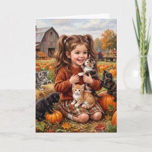 Carte Joyeux Anniversaire Petite Fille Mignon Chat Greet