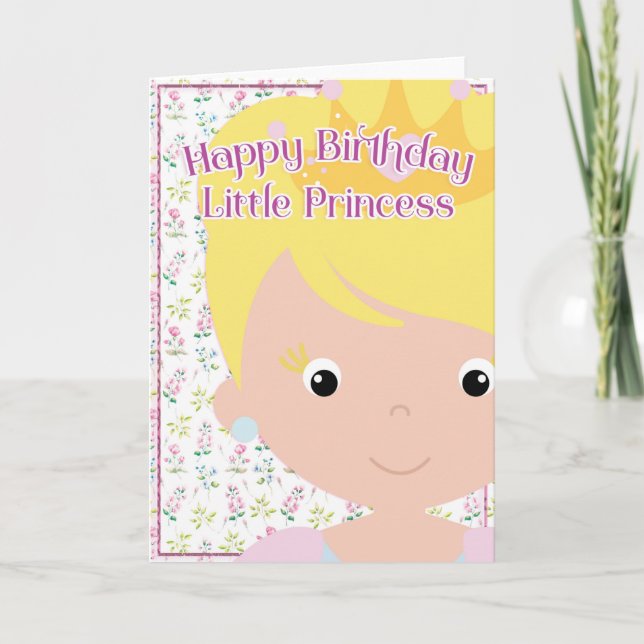 Carte Joyeux anniversaire petite princesse (Devant)