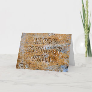 Carte Joyeux anniversaire Philip d'âge de pierre