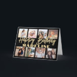 Carte Joyeux Anniversaire Photo Collage Elegant Black &<br><div class="desc">Créez votre propre souhait d'anniversaire heureux unique pour un membre de la famille ou un ami avec un collage photo moderne carte de voeux pliée nom personnalisé. Toutes les images et le libellé de ce modèle sont simples à customiser. Les couleurs et les styles de police sont également faciles à...</div>