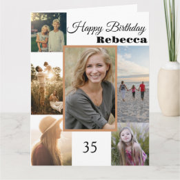 Carte Joyeux Anniversaire Photo Collage N'importe quel â