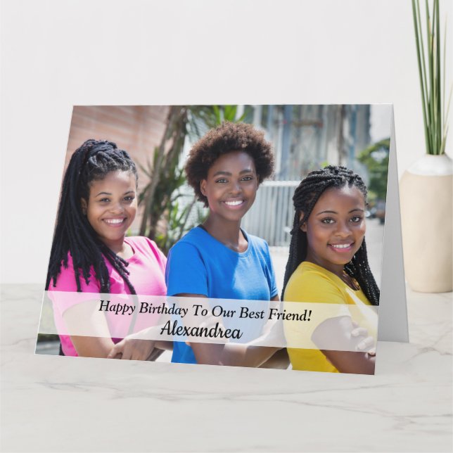 Carte Joyeux Anniversaire Photo Girlfriend Buddy Big Cus (Devant)