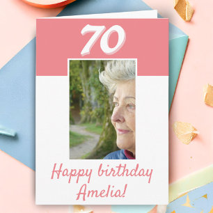 Carte Joyeux Anniversaire Photo Rose 70 Ans 