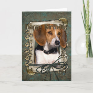 Carte Joyeux Anniversaire - Pierres de pierre - Beagle
