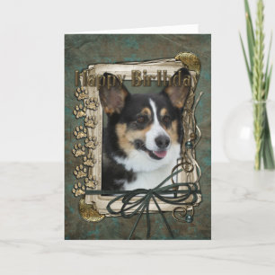 Carte Joyeux Anniversaire - Pierres de pierre - Corgi