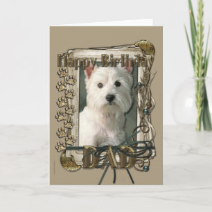 Carte Joyeux Anniversaire - Pierres de pierre - Westie -