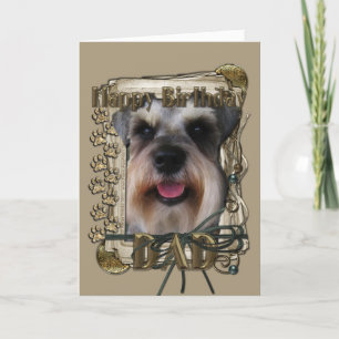 Carte Joyeux Anniversaire - Pierres - Schnauzer - Papa