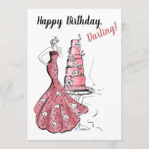 Carte Joyeux Anniversaire Pink Cake Illustration de mode