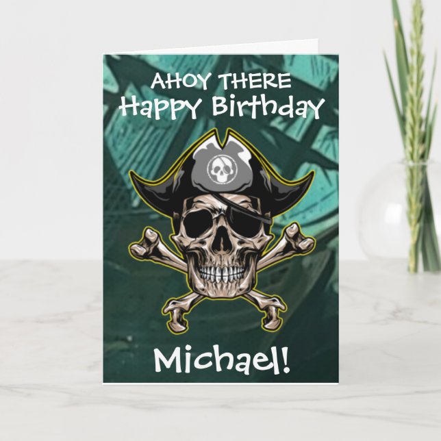 Carte Joyeux Anniversaire Pirate Enfant (Devant)