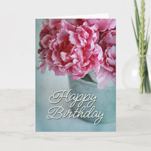 Carte Joyeux Anniversaire   Pivoines sur la Table