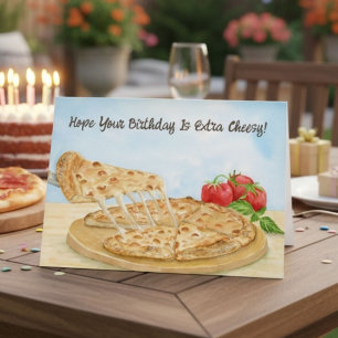 Carte Joyeux Anniversaire Pizza Fromageux