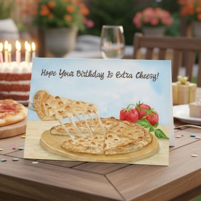Carte Joyeux Anniversaire Pizza Fromageux (Créateur téléchargé)
