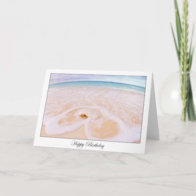 Carte Joyeux Anniversaire Plage de Coquillages (Devant)