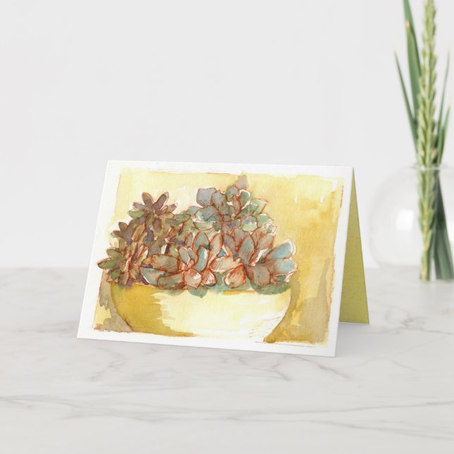 Carte Joyeux anniversaire Plante ami Succulent soleil lu (Devant)