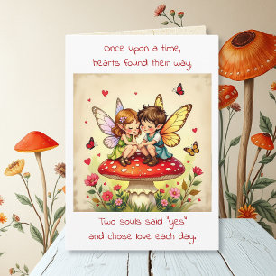 Carte Joyeux Anniversaire Poème de Fée de Cottage Vintag