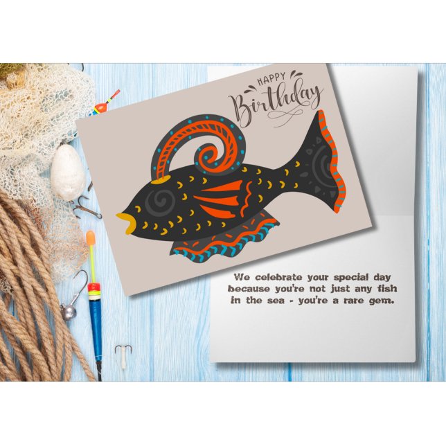 Carte Joyeux Anniversaire Poisson Gemme Rare (Créateur téléchargé)