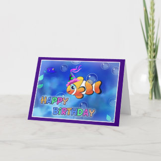 Carte Joyeux anniversaire Poisson style 013