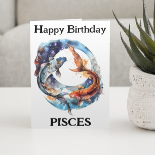 Carte Joyeux Anniversaire Poissons Zodiac
