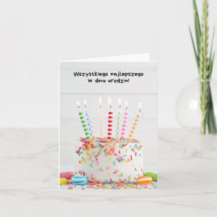 Carte Joyeux anniversaire, polonais 