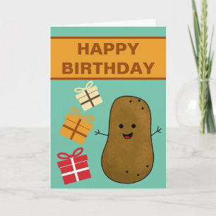 Carte Joyeux Anniversaire Pomme de Terre Avec Cadeaux
