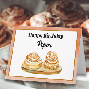 Carte Joyeux Anniversaire Popou Watercolor Cannelle Buns