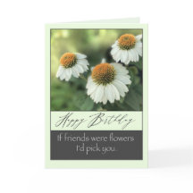 Joyeux anniversaire pour ami joli fleurs blanches