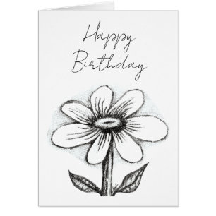 Carte Joyeux Anniversaire pour elle avec marguerit
