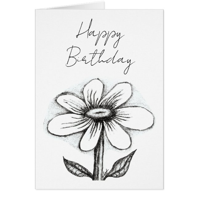Carte Joyeux Anniversaire pour elle avec marguerit (Devant)