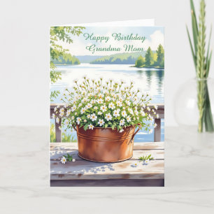 Carte Joyeux anniversaire pour maman   Fleurs en pot de 