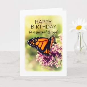 Carte Joyeux anniversaire pour un ami papillon Monarch